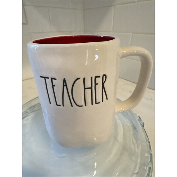 Rae Dunn TEACHER Artisan Collection Coffee Mug by Magenta Ivory - Picture 1 of 9